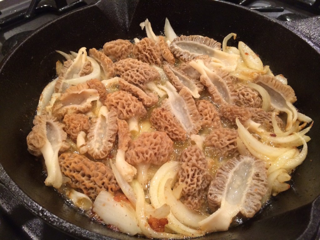 morels and onion